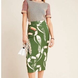 Farm Rio Green Toucans Pencil Skirt NWOT’s sz xs-s